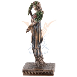 Mini statueta rasina cu finisaj bronz, mitologia greaca, zeita recoltei Demeter - Img 7