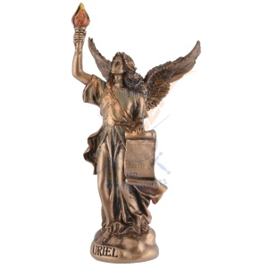 Mini statueta Uriel, arhanghelul iluminarii spirituale, finisaj bronz, 11 cm - Img 8