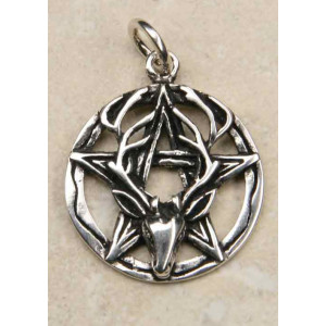 Pandantiv argint Cerb cu pentagrama 3.5cm - Img 2
