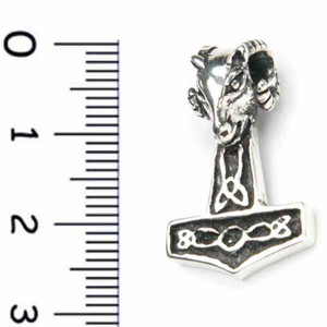 Pandantiv argint Ciocanul lui Thor cu cap de berbec 2.5cm - Img 8