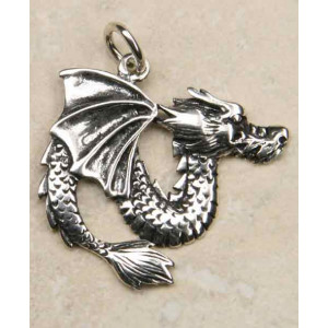 Pandantiv argint Dragonul Norocos Falkor 3.3 cm - Img 2