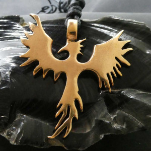 Pandantiv bronz Pasarea Phoenix 5.2cm - Img 3