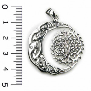 Pandantiv celtic argint Luna si Soare 4.4cm - Img 3