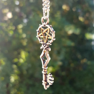 Pandantiv Cheia lui Solomon cu Pentagrama - Talisman al Cunoasterii, 4.5 cm - Img 3