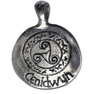 Pandantiv cu lantisor Goddess Coins -Cerridwen – Talisman pentru Inspiratie, 2.5cm - Img 2