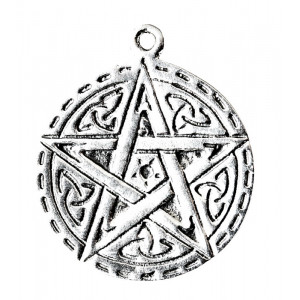 Pandantiv cu lantisor Hop Tu Naa, placat cu argint, talisman zodiac celtic( 17 Nov - 9 Dec.), 2.4 cm
