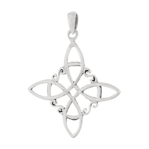 Pandantiv din argint Nodul Vrajitoarelor, talisman pentru protectie, 3 cm