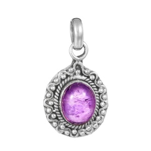 Pandantiv elegant din argint cu Ametist oval Taina Destinului 19 mm