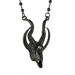 Pandantiv gotic 3D Craniu de Antilopa - negru - Img 3
