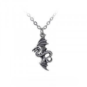 Pandantiv gotic cu lantisor, dragon in zbor, Alchemy England - Zborul lui Aerius