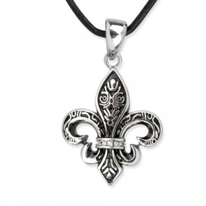 Pandantiv otel inoxidabil Fleur de Lis 3.8cm