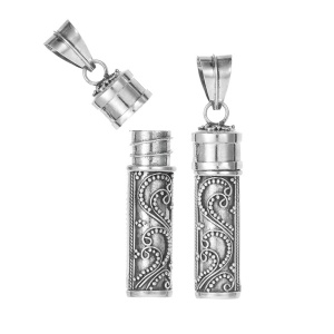 Pandantiv Talisman din Argint cu Compartiment Secret – Pentru Dorinte si Intentii, 30 x 8 mm