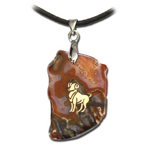 Pandantiv talisman piatra Agata semn zodiacal Berbec (21 martie - 20 aprilie)