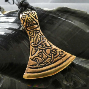 Pandantiv viking bronz Topor 4.5 cm - Img 2