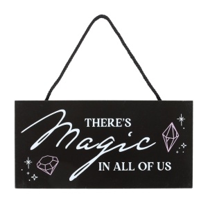 Placuta decorativa cu mesaj There's Magic in All of Us 10x20 cm