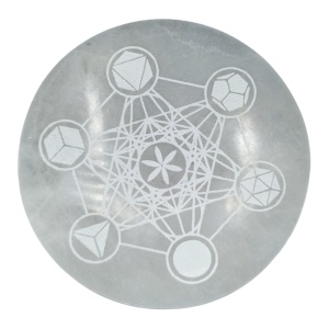 Platou din selenit 18 cm - Geometrie Sacra - Img 1