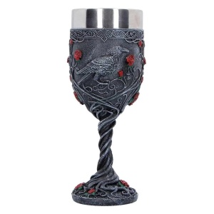 Pocal Corb Twilight Bloom – decor gotic si decor fantasy, 19.5 cm