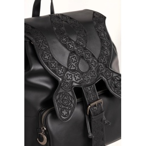 Rucsac din piele ecologica cu broderie Cathedral Snake - Img 3