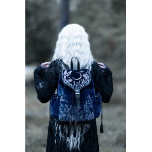 Rucsac gotic dark celestial Moonlit Meadow din catifea - Restyle - Img 7