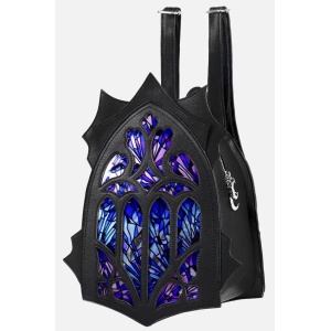 Rucsac gotic din piele ecologica cu efect 3D de vitraliu Fractured Light - Img 2