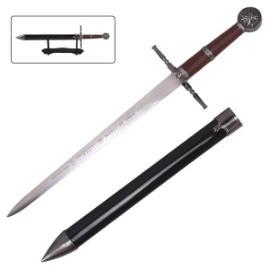 Sabie decorativa cu teaca si suport The Witcher - Geralt 40.5 cm