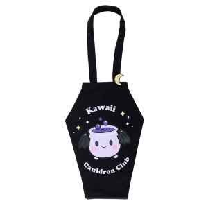 Sacosa tote bag in forma de sicriu Candy Cauldron - Kawaii, cu insigna Luna - Img 3