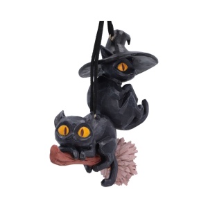 Set 2 decoratiuni suspendate pisici negre Curse and Claw 7 cm - Whisper Wood - Img 4