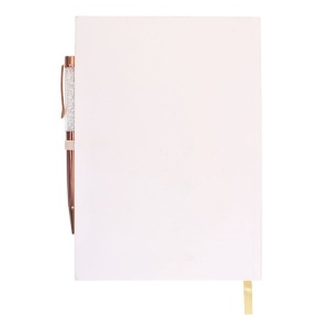 Set Agenda/Jurnal cu pix cu cristale de quartz transparent Luna Moth - Img 4