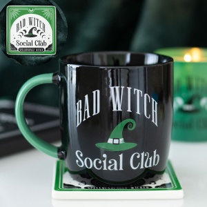 Set cana ceramica si suport Bad Witch Social Club, capacitate 340 ml - Img 6