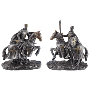 Set doua statuete Cavaleri Cruciati 12 cm