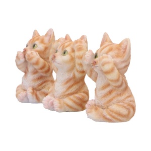 Set statuete Trei Pisicute Portocalii Intelepte 9cm - Img 2