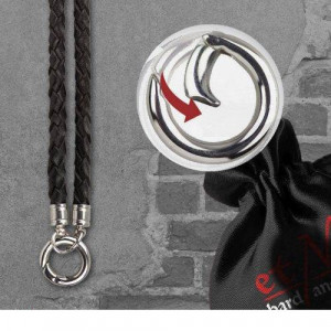 Snur gros din piele impletita pentru pandantive gothic/viking, 80 cm, grosime 6 mm