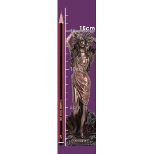Statueta bronz si rasina, mitologie greaca, zeita frumusetii Afrodita 15cm - Img 8