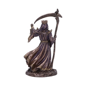 Statueta bronz si rasina, moartea cu coasa, Deathly Crown 21.3cm - Img 2