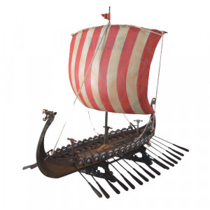 Statueta Corabie vikinga cu cap de dragon 33cm