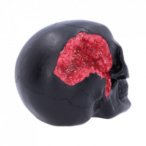 Statueta craniu Geode - rosu 17 cm - Img 3