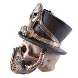 Statueta Craniu Steampunk Mad 25 cm - Img 2