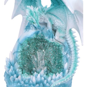 Statueta cu led, dragon de gheata pe geoda, Luminile Nordului, 20 cm - Img 6