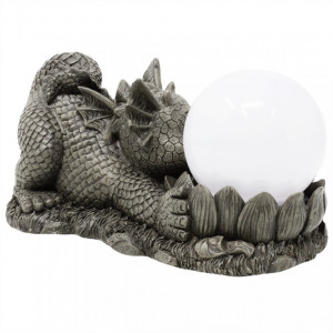 Statueta de gradina cu lampa solara, dragon norocos, Iti Daruiesc Luna - 26 cm - Img 4