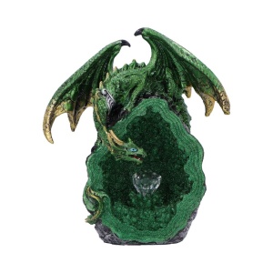 Statueta Dragon decorativ cu LED Emerald Overseer 18 cm - Gardianul Cristalului de Smarald