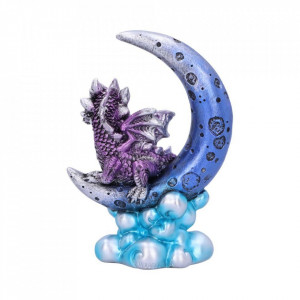 Statueta Dragonel pe luna (violet) 11.5cm - Img 3