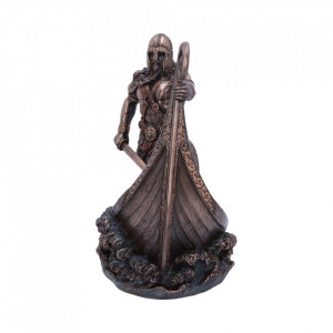 Statueta luptator viking cu corabie Halvor 24cm - Img 2