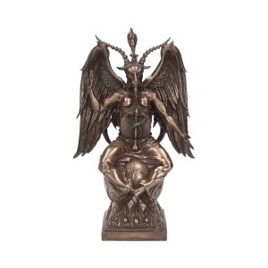Statueta mare Baphomet cu finisaj bronz 38 cm