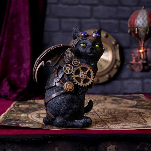 Statueta pisica steampunk Zborul felinei 22.7cm - Img 7