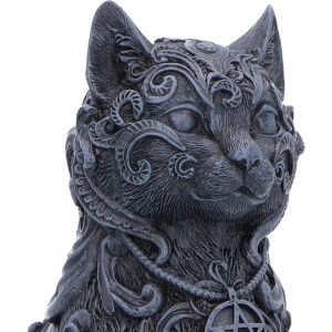 Statueta pisicuta Hexbound Familiar – decor gotic fantasy, 23 cm - Img 5