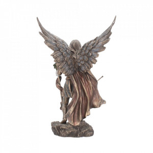 Statueta rasina si bronz Arhanghelul Gabriel 33.5 cm - Img 4