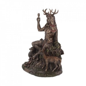 Statueta rasina si bronz Cernunnos si regatul sau - Img 3