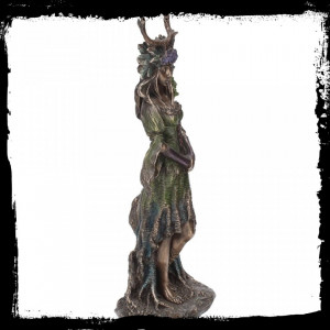 Statueta rasina si bronz Doamna Padurii 25 cm - Img 2