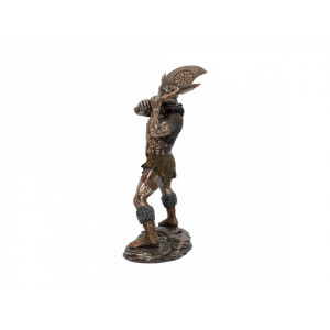 Statueta rasina si bronz luptator viking Berserker 28.5cm - Img 3