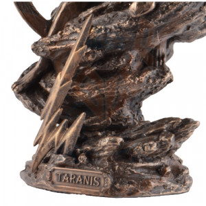 Statueta rasina si bronz, mitologia celtica, Taranis - zeul tunetului 26cm - Img 2